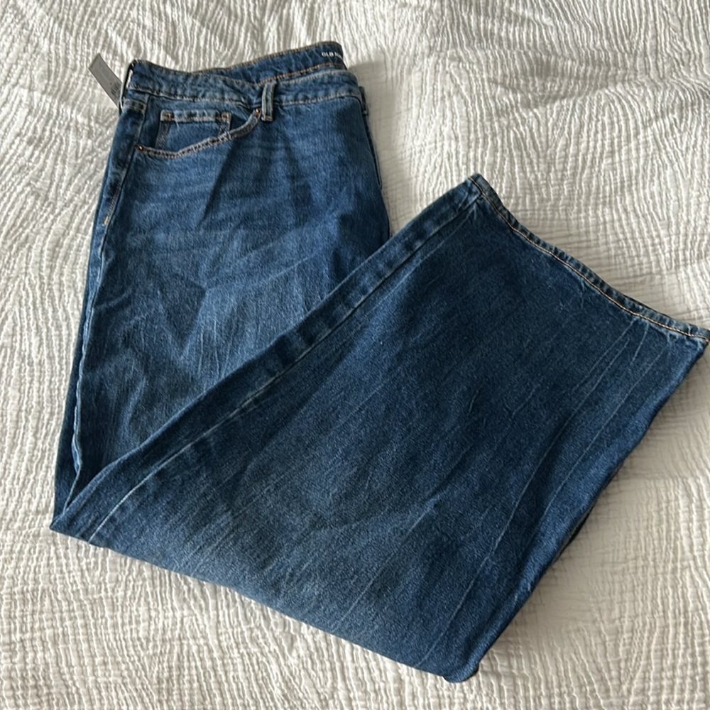 Old Navy Women's Dark Blue Wide Leg Jeans